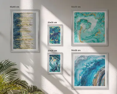 Abstrakcyjne niebieskie kompozycje galeria obrazów na ścianę