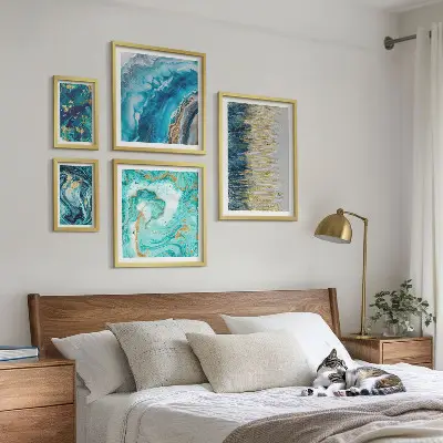 Abstrakcyjne niebieskie kompozycje galeria obrazów na ścianę