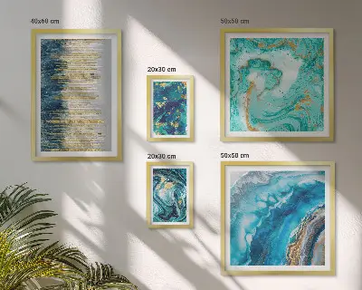 Abstrakcyjne niebieskie kompozycje galeria obrazów na ścianę