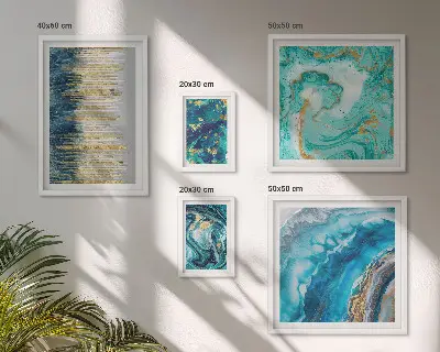Abstrakcyjne niebieskie kompozycje galeria obrazów na ścianę