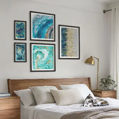 Abstrakcyjne niebieskie kompozycje galeria obrazów na ścianę