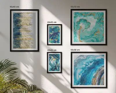 Abstrakcyjne niebieskie kompozycje galeria obrazów na ścianę