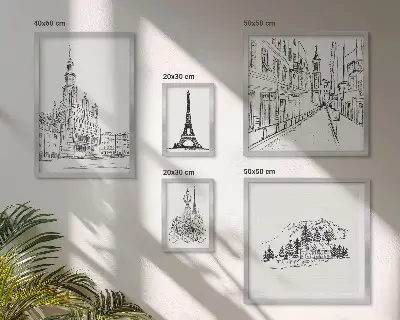 Zestaw obrazów dekoracja ścienna z motywem stylowej architektury