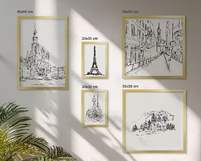 Zestaw obrazów dekoracja ścienna z motywem stylowej architektury