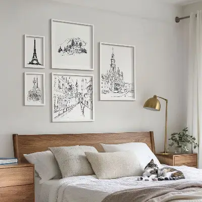 Zestaw obrazów dekoracja ścienna z motywem stylowej architektury