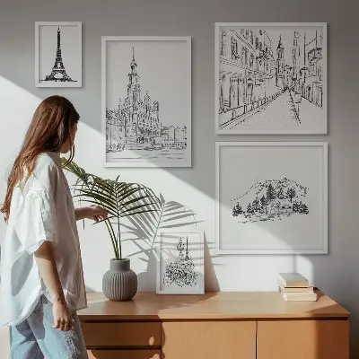 Zestaw obrazów dekoracja ścienna z motywem stylowej architektury