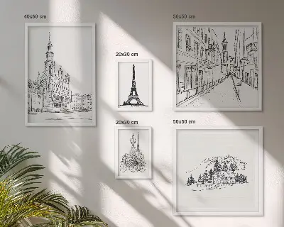 Zestaw obrazów dekoracja ścienna z motywem stylowej architektury
