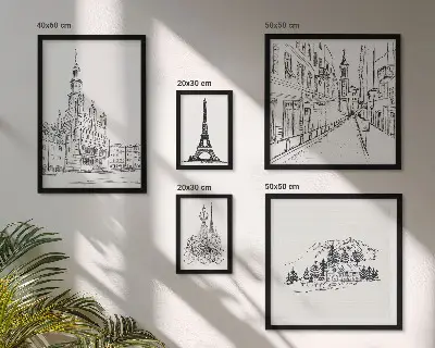Zestaw obrazów dekoracja ścienna z motywem stylowej architektury