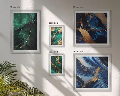 Galeria obrazów na ścianę Eleganckie abstrakcje z zielenią