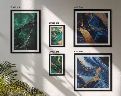 Galeria obrazów na ścianę Eleganckie abstrakcje z zielenią