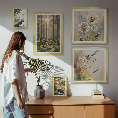 Galeria obrazów na ścianę z motywem leśnych pejzaży przedstawiających naturę i spokój