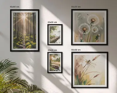 Galeria obrazów na ścianę z motywem leśnych pejzaży przedstawiających naturę i spokój