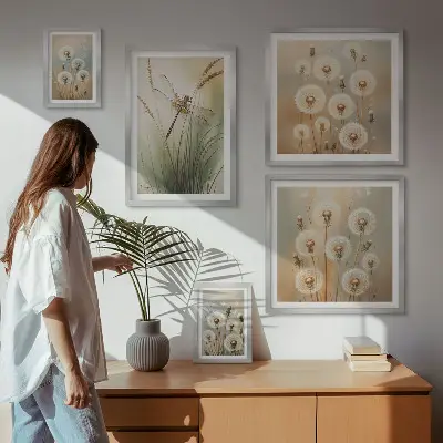 Galeria obrazów na ścianę roślinne motywy ważek i dmuchawców
