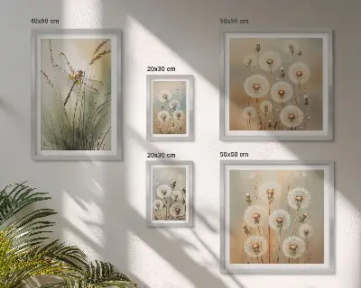 Galeria obrazów na ścianę roślinne motywy ważek i dmuchawców
