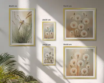 Galeria obrazów na ścianę roślinne motywy ważek i dmuchawców