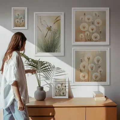 Galeria obrazów na ścianę roślinne motywy ważek i dmuchawców