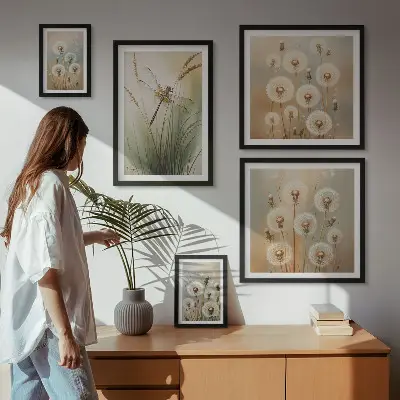 Galeria obrazów na ścianę roślinne motywy ważek i dmuchawców