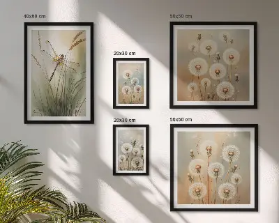 Galeria obrazów na ścianę roślinne motywy ważek i dmuchawców