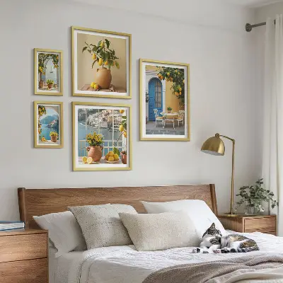 Zestaw 5 obrazów w ramie Cytrynowe inspiracje słońce