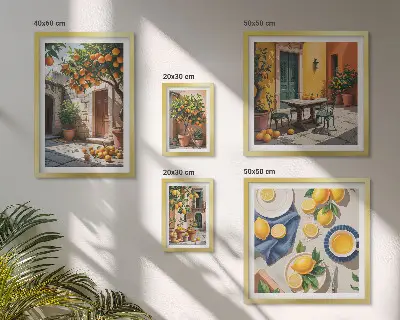 Owoce cytrusowe w ogrodach galeria obrazów na ścianę
