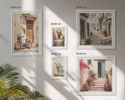 Galeria obrazów na ścianę Urokliwe uliczki z rowerem