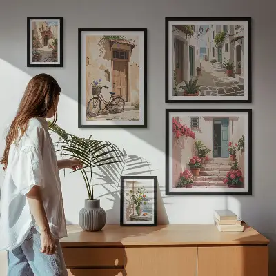 Galeria obrazów na ścianę Urokliwe uliczki z rowerem