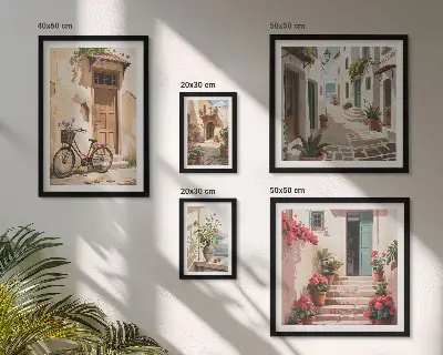 Galeria obrazów na ścianę Urokliwe uliczki z rowerem