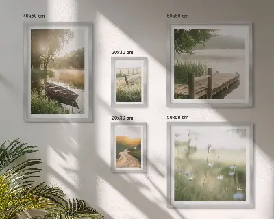 Galeria obrazów na ścianę spokojne krajobrazy wody i zieleni