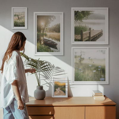 Galeria obrazów na ścianę Spokojne krajobrazy wody zieleni
