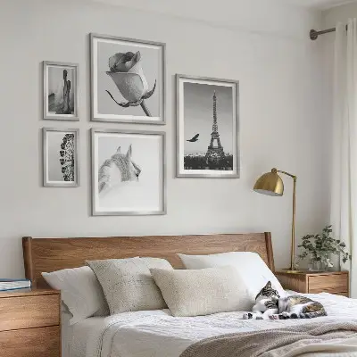 Galeria obrazów na ścianę stylowe czarno-białe zestawienie