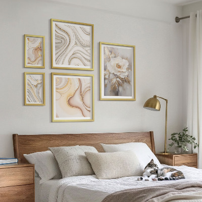 Dekoracja ścienna zestaw obrazów Kwiatowe motywy abstrakcja elegancja