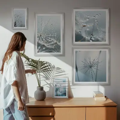 Galeria obrazów na ścianę Krople wody na roślinach