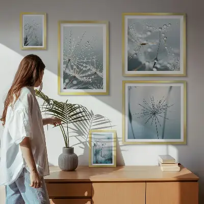 Galeria obrazów na ścianę Krople wody na roślinach