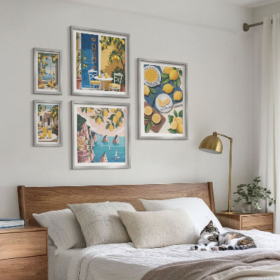 Dekoracja ścienna zestaw obrazów Cytryny świeżość boho lato