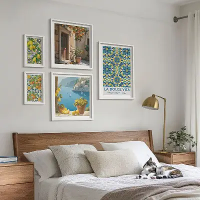 Galeria obrazów na ścianę włoskie Amalfi z motywem cytrusów i kwiatów