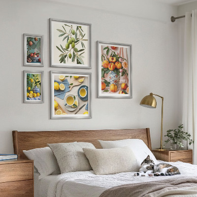 Galeria obrazów na ścianę Owoce kwiaty rustykalna dekoracja