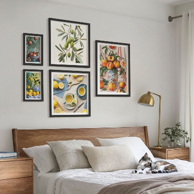 Galeria obrazów na ścianę Owoce kwiaty rustykalna dekoracja