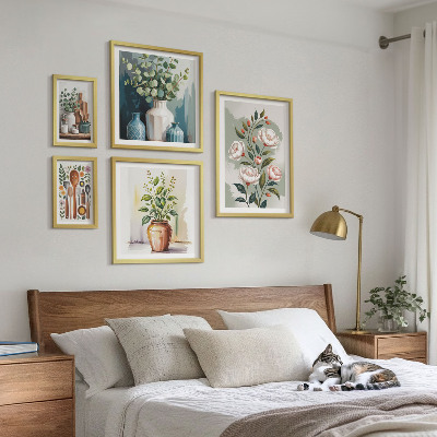 Zestaw obrazów w ramie do galerii ściennej Stylowe roślinne dekoracje kuchni