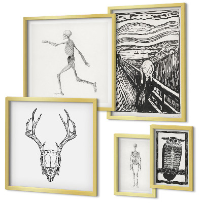 Zestaw 5 obrazów w ramie Sztuka surrealizmu natura człowiek