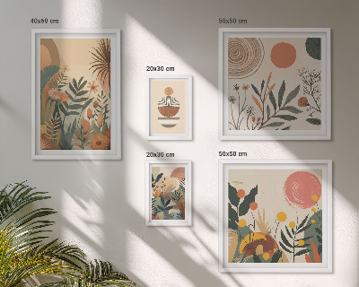 Zestaw 5 obrazów w ramie Roślinne motywy boho abstrakcja