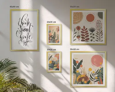 Dekoracja ścienna zestaw obrazów stylowe roślinne motywy