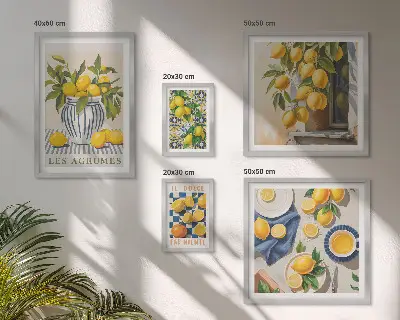 Galeria obrazów na ścianę cytrusowe prowansalskie dekoracje