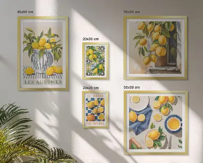 Galeria obrazów na ścianę cytrusowe prowansalskie dekoracje