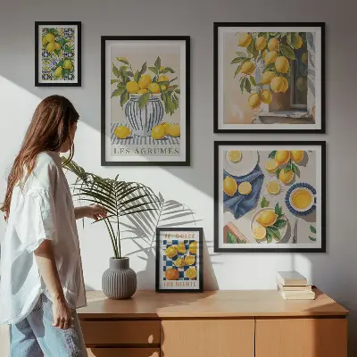 Galeria obrazów na ścianę cytrusowe prowansalskie dekoracje