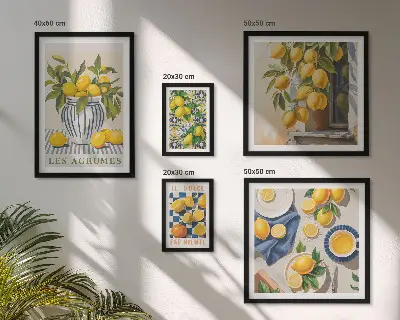 Galeria obrazów na ścianę cytrusowe prowansalskie dekoracje