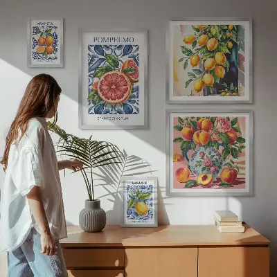 Galeria obrazów na ścianę słoneczne cytrusy w stylu vintage
