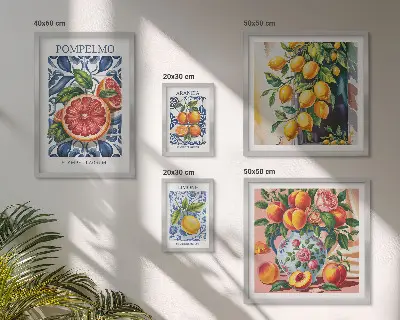 Galeria obrazów na ścianę słoneczne cytrusy w stylu vintage