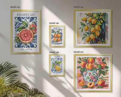 Galeria obrazów na ścianę słoneczne cytrusy w stylu vintage
