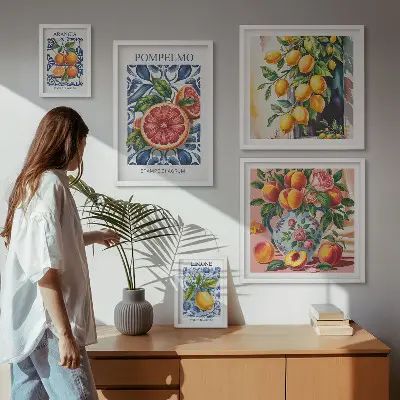 Galeria obrazów na ścianę słoneczne cytrusy w stylu vintage