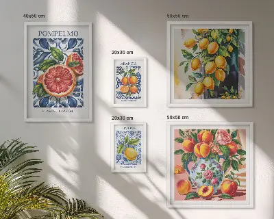 Galeria obrazów na ścianę słoneczne cytrusy w stylu vintage